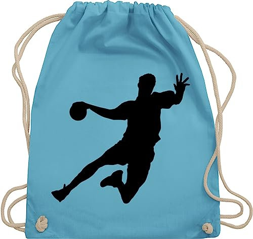 Turnbeutel Rucksack - EM 2026 Trikot Ersatz - Handballer I Geschenk Handballer I Handball Geschenke - Unisize - Hellblau - kinderrucksack handballbeutel hanball wm stoffrucksack kinderturnbeutel