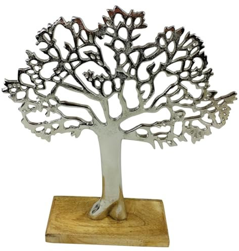 F&G Supplies Beautiful Polished Aluminium 'Tree of Life' Sculpture Decoration Jewellery Stand