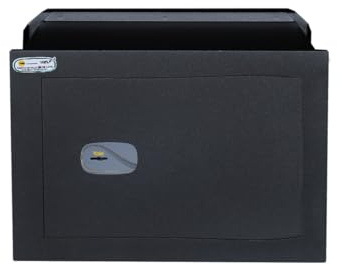 Yale Cassaforte a muro Y3200525 nera, apertura meccanica con chiave, dim. Esterne 46x34x24cm