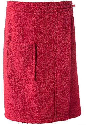 CelinaTex Funlike Toalla de Sauna Tipo Falda Largo L/XL Burdeos Mujer Hombre Tejido de Rizo Algodón