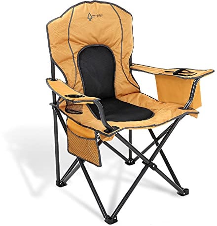 ARROWHEAD OUTDOOR integriertem Kühler und Getränkehalter, Hellbraun Campingstuhl Klappstuhl, Leinwand, hautfarben, Deluxe Armrest Cooler