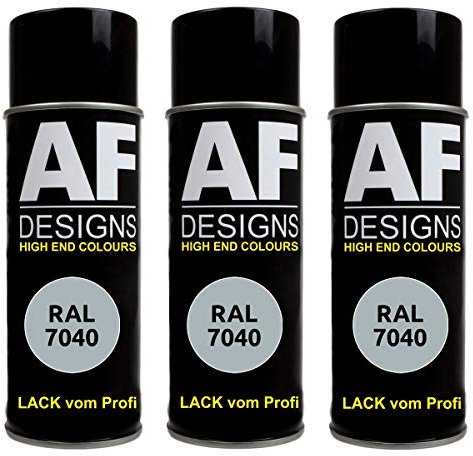 Alex Flittner Designs 3x RAL Lackspray Autolack Buntlack Spraydose RAL7040 FENSTERGRAU matt