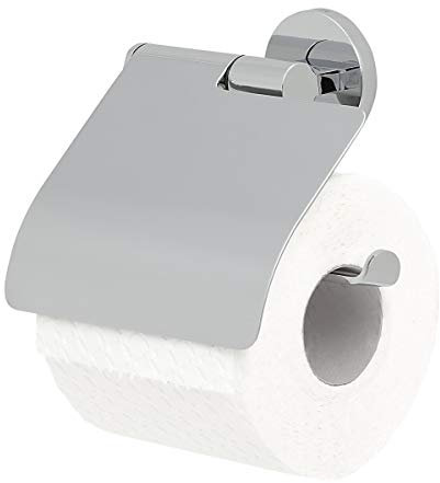Tiger Noon Toilet Roll Holder with Cover, Chrome, 13.2 x 13.5 x 4.1 cm