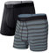 Saxx Unterwäsche Herren Boxershorts - Quest Schnelltrocknendes Mesh Herrenunterhosen - Boxershorts mit integrierter Pouch TM Unterstützung - 2er-Packung, Sunrise Stripe/Schwarz II, Groß