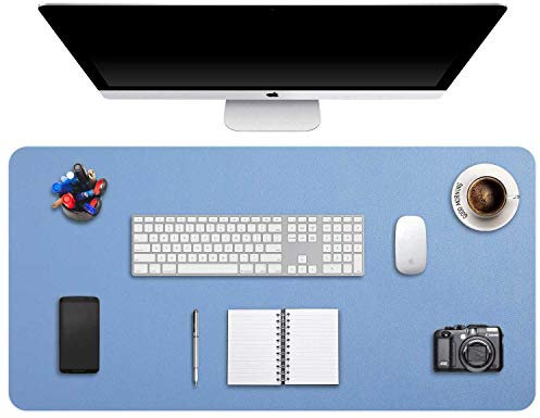 Desk Pad Large, Extended Mouse Mat, Large Mouse Pad XXL, DOBAOJIA Desk Blotter, Laptop Mat, Writing Pad, Desk Mat for Office/Home, PU Leather Waterproof +Suede Non-Slip 35.4 X 16.9(Steelblue)