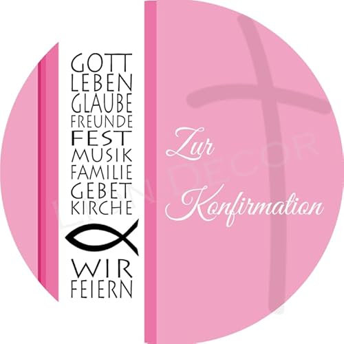Tortenaufleger Konfirmation7 / mehr Farben zur Auswahl / 20 cm Ø (rosa)