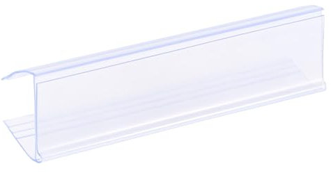 sourcing map Etikettenhalter, 100 x 28 mm, zum Aufstecken, Kunststoff, transparent, blau, für Drahtregale, 25 Stück