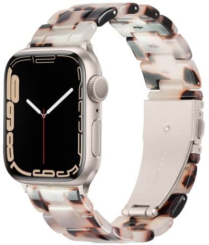 Vamyzji Kompatibel mit Apple Watch Armband 42mm(Series 10) 41mm 40mm 38mm, Leichtes für Apple Watch Series 10 9 8 7 6 5 4 3 2 1 iWatch SE/SE 2, Harz Verstellbares Sport iWatch Armband für Damen Herren
