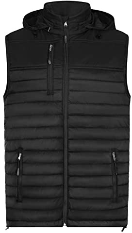 HRM Herren 1301 Men s Hooded Performance Body Warmer, Schwarz, 3XL EU