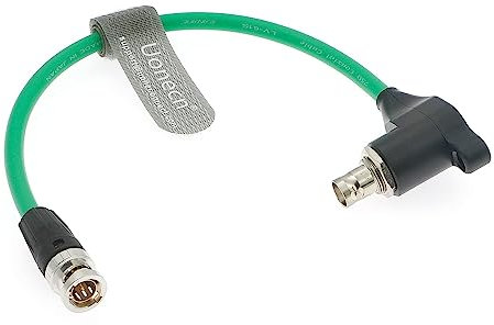 Uonecn HD SDI-Schutzkabel SDI-Kabel verzinkt, BNC-Stecker auf rechtwinklige BNC-Buchse für RED-Komodo Kamera 20CM (grün)