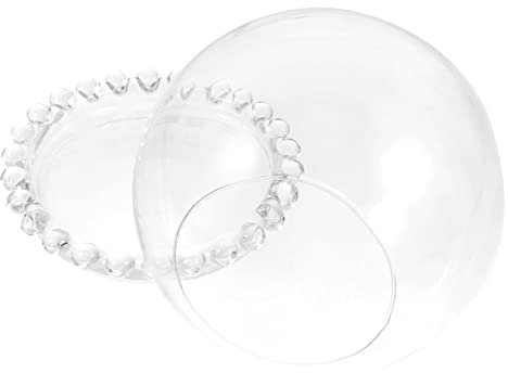 Cabilock Glasglocke Mini Blumentöpfe Mini-Tortenständer Cupcake-Standplatte Mit Deckel Klarer Kuchenkuppel Dessertständer Halter Tischvitrine Für Die Heimtischparty Margarine