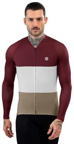 SIROKO - Langärmeliges Radtrikot M2 Triplet - M - Bordeauxrot/Weiß