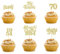 70th Birthday Cake Toppers for Women Men Glitter Gold Cupcake Toppers Cheers to 70 Cake Decorations Food Picks Straight Outta 1954 Cake Toppers 70th Birthday Anniversary Party Supplies (Pack of 12)