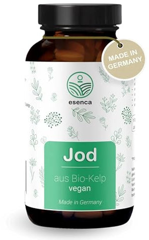 Esenca Jod Tabletten - 365 Tabletten mit je 180 µg Jod - Vegan & Laborgeprüft - Ohne unerwünschte Zusätze - Hochdosiert