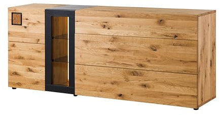MASSIVMOEBEL24.DE KITZBÜHEL Sideboard Wildeiche Natur geölt/lackiert - Verschiedene Größen, Farbe:Natur geölt/lackiert, Größe:196x43.5x80 (BxTxH)