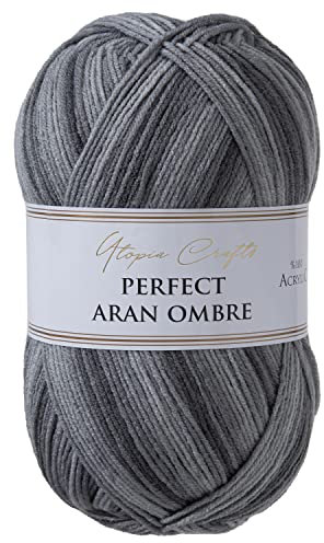 Utopia Crafts Aran Ombre Multicolour Knitting and Crochet Yarn, 300g - 600m (001)