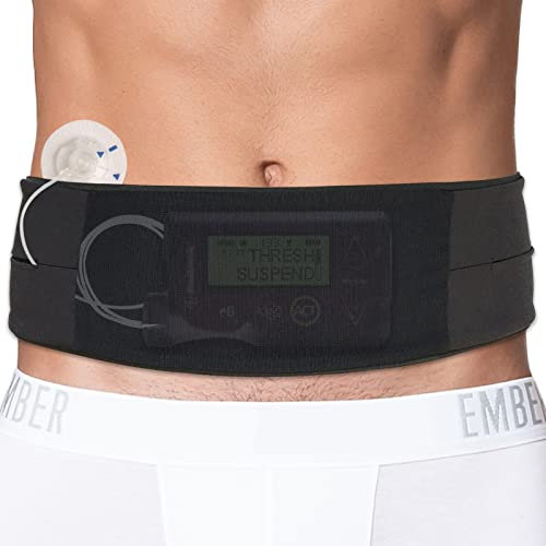 Ceinture de pompe à insuline avec pochette en maille pour une visualisation facile - Support de pompe à insuline réglable - Accessoires pour moniteur de glucose - Pour homme et femme - Taille L