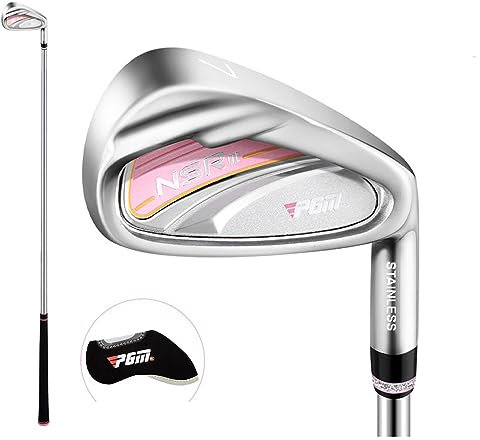 Carbon/Steel Single Clubs for Women Golfers - Practice Golf Iron No.7 Iron Ladies Golf Clubs with Headcover (Carbon Rod,Pink)