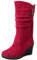 Joliss Donna Zeppa Stivali a Metà Polpaccio Punta Rotonda Stivali Slip-On Warm Inverno Lining Stivali Morbidi Rosso-Dl Numero 46 EU/48Cn