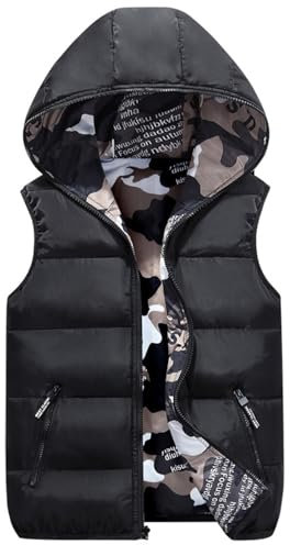 NSICBMNO Padded Gilet Womens Glossy Hood Gilets Lightweight Puffer Vest Body Warmer Padded Warm Winter Coat Thick Down Jacket Zip Up Vest Quilted Sleeveless Jacket Short Coat Outwear Zipper Pocket