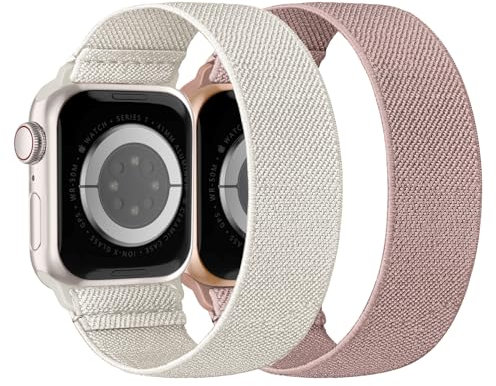 Nimblistic Cinturino in nylon Solo Loop compatibile con Apple Watch 41 mm 40 mm 38 mm, tessuto elastico sportivo di ricambio per iWatch Series SE 9 8 7 6 5 4 3 uomo donna