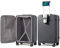 mixi Gepäck PC Hardside Rollkoffer mit Spinnrad TSA-Schloss mit Getränkehalter, Felsengrau, 24-inch, Modisch und multifunktional