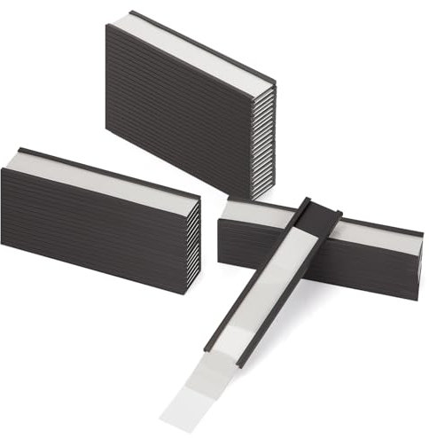 LLPT Magnetische Etikettenhalter | Beschreibbare Magnet-Etiketten für Schule Büro Whiteboards Kühlschränke Magnettafeln (MH21100) | 50 Stück | 20MM x 100MM