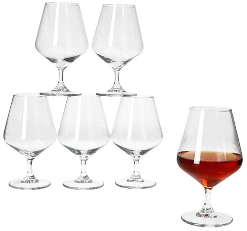 MamboCat 6er Set Specials Spirits Brandy-Gläser I 150ml, Höhe 15cm I für 6 Personen I klares Cognacglas mit Fuß I transparente Whisky-Tumbler, Schnapsgläser, Cognac-Schwenker