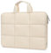 MOSISO Puffy Laptop Sleeve 13-13.3 inch, Compatible with MacBook Air 13 inch M4 M3 M2 M1,Compatible with MacBook Pro 13/14 inch,Rectangle Quilted Carrying Case Laptop Cover for Women with Handle, Sand
