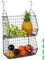 QWORK® 2 Tier Shelf Hanging Storage Basket, Metal Hanging Storage Organizer, Foldable Stackable Storage Shelves, For Kitchen, Wardrobe, And Home Organization