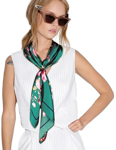 Luktastic Bandana Grün - Haartuch Seide für Damen - Seidenschal