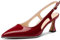 NobleOnly Donna Chiusa a Punta Medio Gattini Tacco Heel Slingback Pumps Fibbia Dress Casual Slip-on Scarpe 6.5 CM Heels Rosso Vino 36 EU