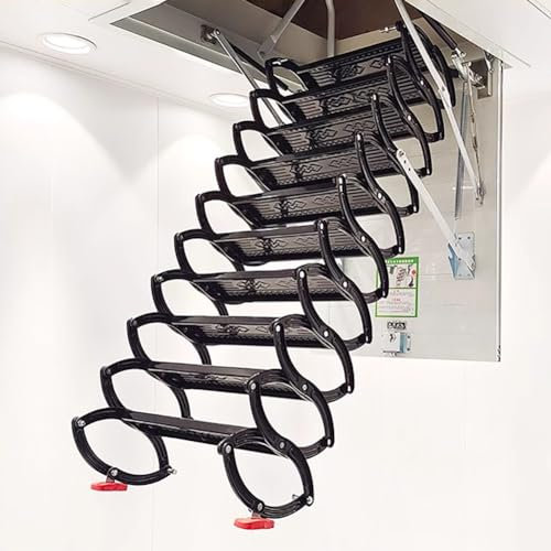 TT-YEC Scale A Soppalco Nascoste, Scala Del Soffitto Elettrico Telecomandata, Scala A Soppalco Telescopico Pieghevole, Scala A Soppalco A Pull-Down Interno, Capacità Di Carico 400 Kg,80 * 120 * 300cm