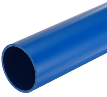 sourcing map 2 Inch Blue PVC Rigid Tube 45.2mm ID 50mm OD 12 Blue | Round Pipe High Impact for Water Pipe, Aquarium, Fish Tank, Greenhouse Garden,