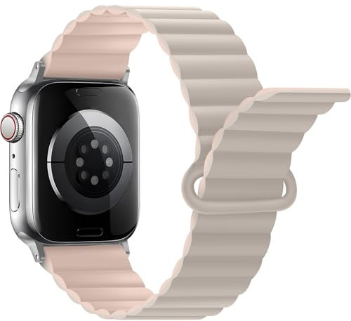 Anlinser Compatibile con Cinturino Apple Watch 49/46/45/44/42/41/40/38mm, Cinturini Magnetici Ricambio Silicone con Passante per iWatch Serie 11/10/9/8/7-1 SE (42/41/40/38,Galassia)