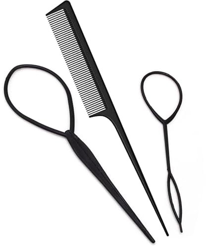 3 Stück Set Frisurenhilfe, Haar Schwanz Twister, Haargeflecht Werkzeug, Flechthilfe Haare, Schnell Spiral Flechten DIY Haar Styling Aid Werkzeug für Frauen, Mädchen