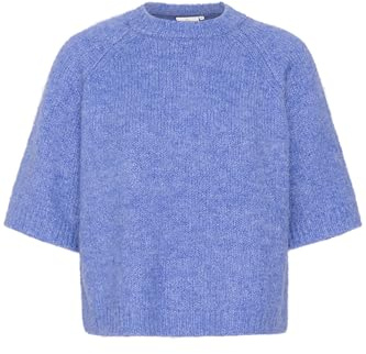 KAFFE Damen Strickpullover KAemilie Damen Strickpullover Kurzarm Rundhals Pullover Pulli Herbst Lose Sweatshirt Warm Langarmshirt Strick Oberteile Ellenbogenlänge