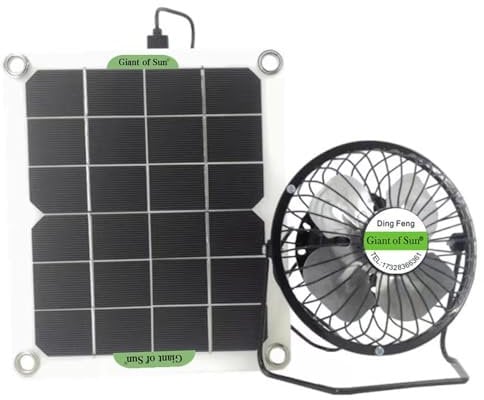 Solar Greenhouse Fan - Solar Panel Fan Kit, Portable Solar Powered Fan | Round Ventilation Case Solar Exhaust Fan, Powered Fan Solar Exhaust Fan Solar Greenhouse Fan Sola, Solar Exhaust Fan for