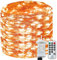 Bollengold Plug in String Lights, 22M 220 LED Fairy Lights Mains Powered Operated with Remote Control, 8 Modes Waterproof Lights for Home Wedding Party(Orange)
