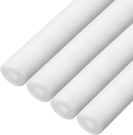 sourcing map Rohrisolierung, Schaumstoffrohr, 15 mm Innendurchmesser, 25 mm Außendurchmesser, 91 cm, Gefrierschutz für Kupferrohre, Weiß, 4 Stück