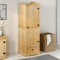 Gecheer Kleiderschrank Garderobenschrank Flurschrank Schrank Schlafzimmerschrank Garderobe Mehrzweckschrank Aufbewahrungschrank Allzweckschrank Corona 55x52x170 cm Massivholz Kiefer