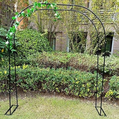 Arche de jardin robuste en treillis d'escalade antirouille pour mariage, extérieur, terrasse, pergola, tonnelle de rose, noir, l 180 x H 220 cm