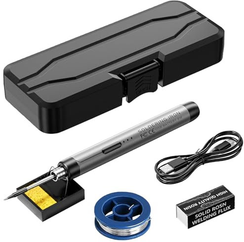 Saldatore a Stagno,Saldatore Kit,Temperatura Regolabile 300℃〜450℃,Kit per Piccole Riparazion