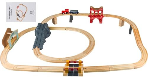 Wooden Train Set, Changeable Train Track Kit, Tiny Train Set Toy, Train Track Railway Set, Christmas Toys for Kids, Wooden Railway Set, Kids Train Set, Train Track Set for Kids, Wooden Train Track