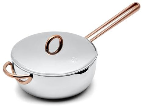 Great Jones Saucy 3-Quart Stainless Steel Sauce Pan With Lid | Compatible With All Stovetops | Induction & Oven Safe, Dishwasher Friendly