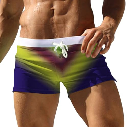 Oanviso Maillot de Bain Serrés pour Hommes avec Poche Zippe Boxer Trunks Shorts Shorts de Sports Nautiques avec Cordon de Serrage Classiques Couleur Unie Surf Shorts Swimpants E05 L