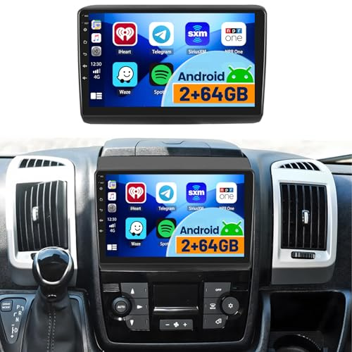 Fuluku 2+64G Android Radio para Fiat Ducato/Citroën Jumper/Peugeot Boxer 2011-2022 Carplay Inalámbrico Android Auto, 9'' Pantalla táctil Radio Coche WiFi/Bluetooth/GPS/Cámara de Marcha Atrás/FM/SWC