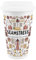 Purely Home Tasse de voyage en céramique – Cadeau amusant pour couture et artisanat – Couvercle en silicone réutilisable à double paroi isotherme