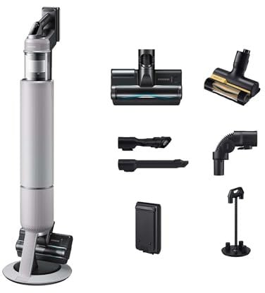 Samsung VS80F28ELP/WD Bespoke AI Jet PetPRO, Akku-Handstaubsauger mit Tierhaar-Bürste, Inkl. Zubehör, 280 W, All-In-One-Station, Jet Dual+ Bürste, Pet Tool+, Kombidüse, Teleskop‑Fugendüse, Pebble Gray