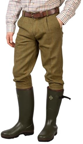 Rydale Men's Tweed Shooting Breeks Wool-Blend Fully Lined British Made Hunting Trousers Cropped Pants